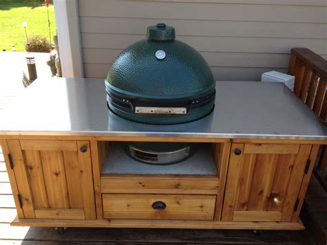 stainless steel cabinets for green egg|build big green egg table.